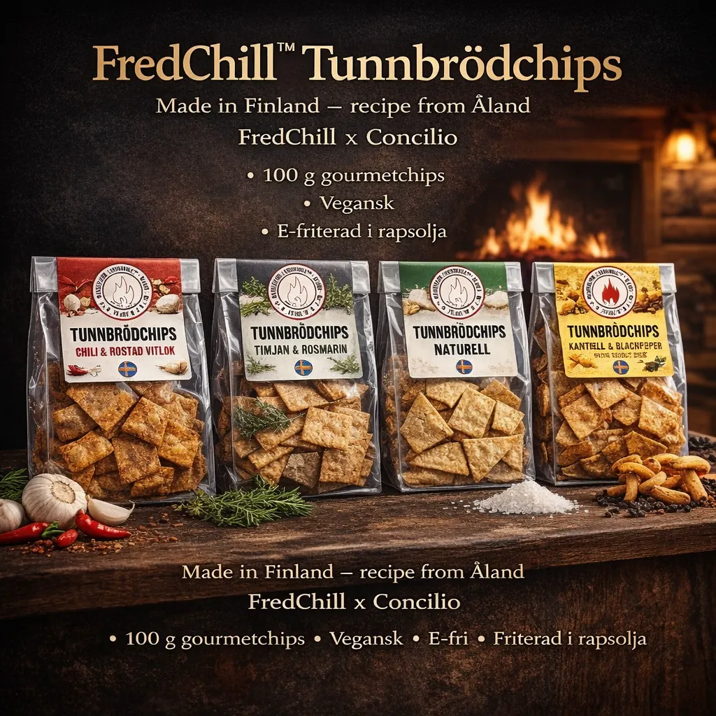 FredChill™ Tunnbrödchips — Förpackning & produkt, mobil-vy.